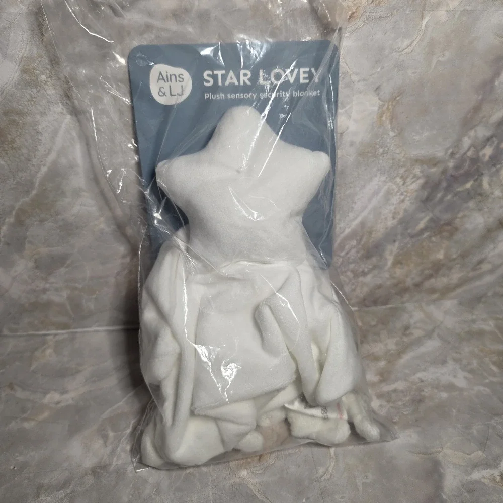 Ains & LJ Star Baby Lovey Plush White Blanket Toy Nunu